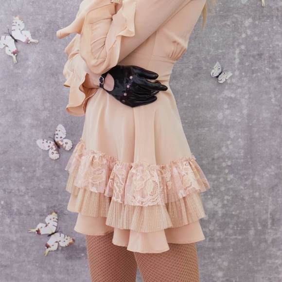 FOR LOVE & LEMONS Pleated Ruffle Mini Dress - Picture 3 of 7